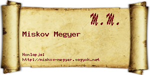 Miskov Megyer névjegykártya